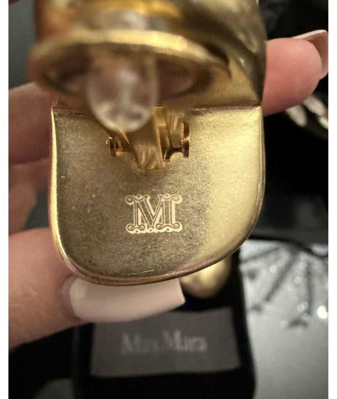 MAX MARA Золотые металлические клипсы, фото 2