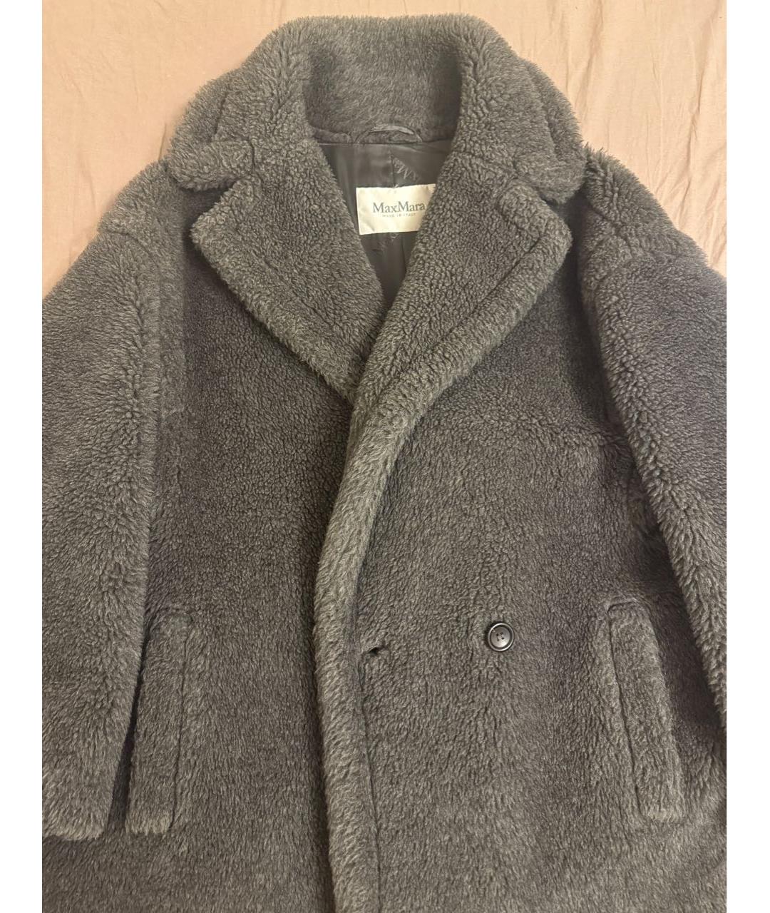 MAX MARA Антрацитовая шерстяная шуба, фото 3