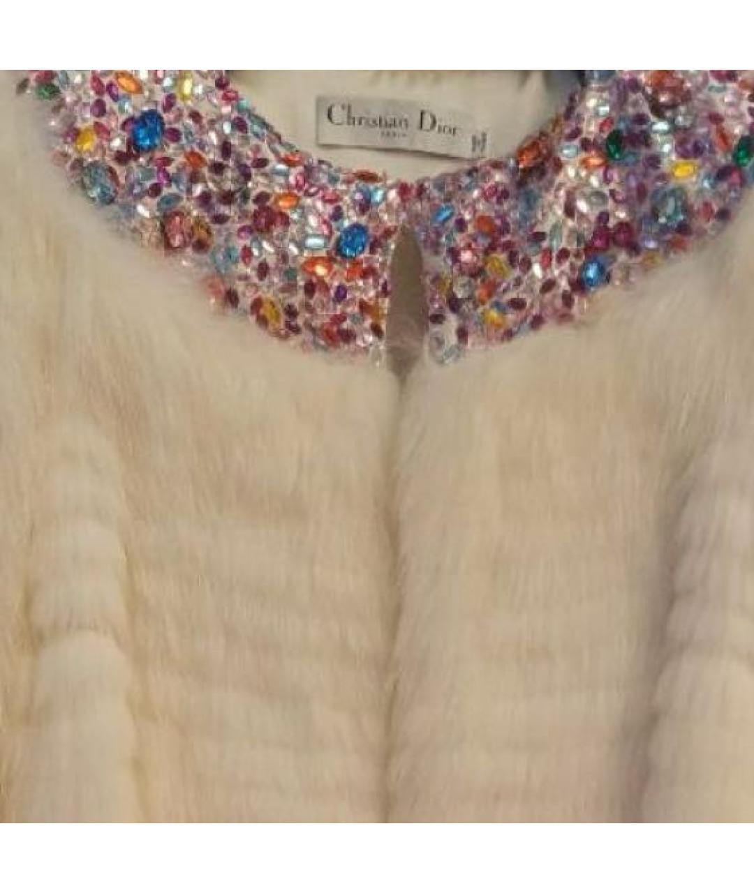 CHRISTIAN DIOR Белая меховая шуба, фото 4