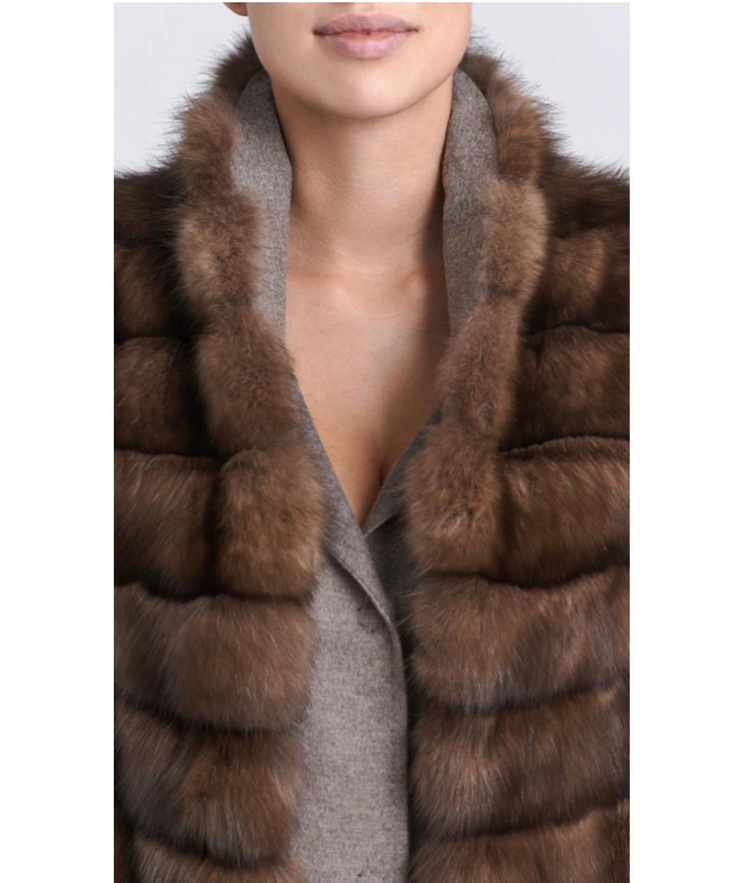 MANZONI 24 Бежевый меховой жилет, фото 4