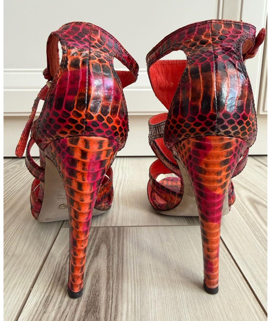 SERGIO ROSSI Мульти босоножки из экзотической кожи, фото 4