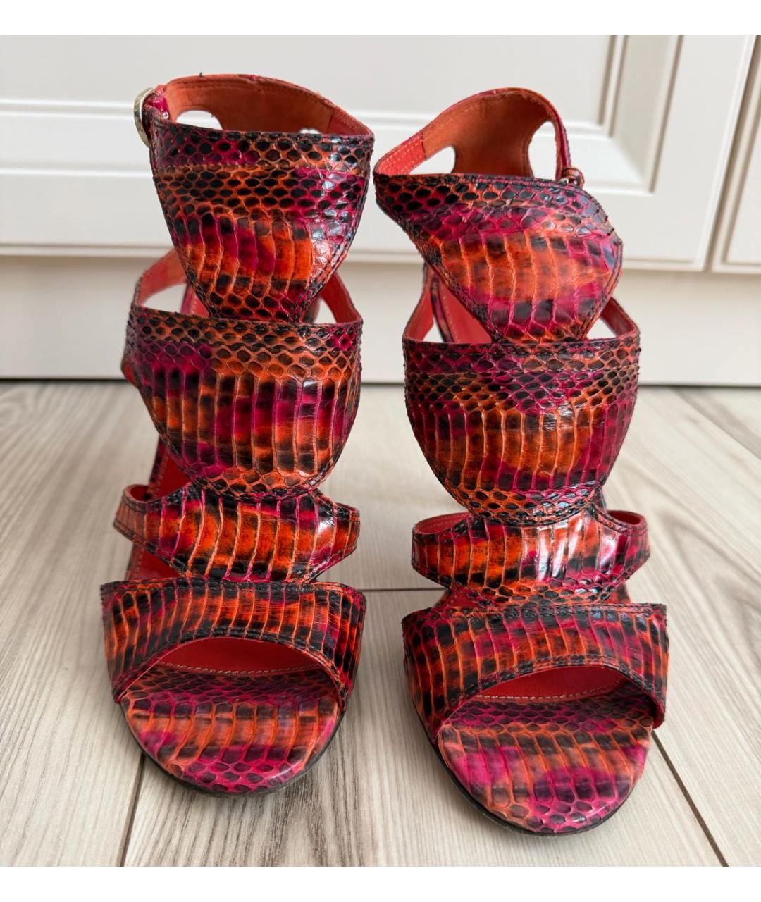 SERGIO ROSSI Мульти босоножки из экзотической кожи, фото 2