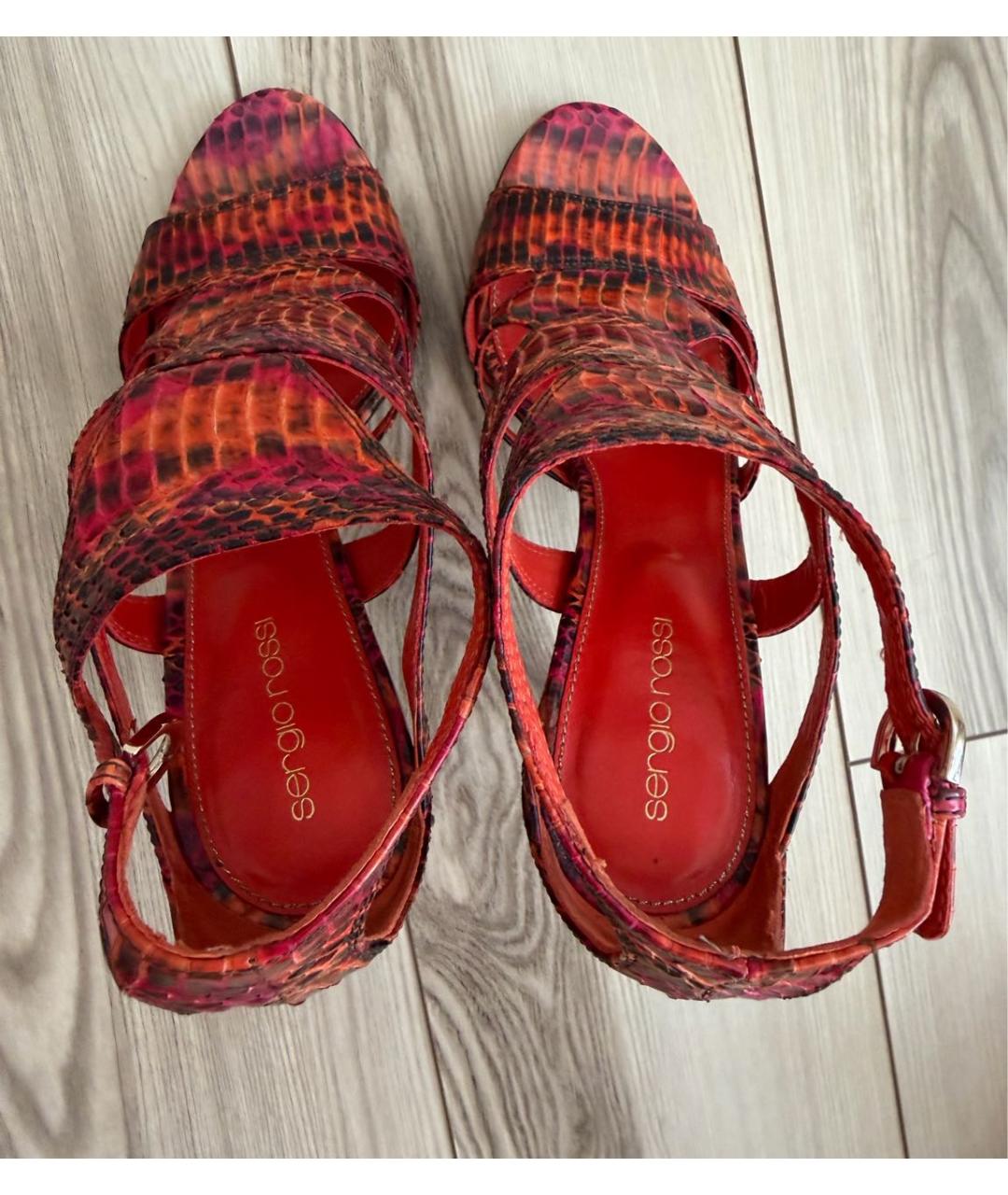 SERGIO ROSSI Мульти босоножки из экзотической кожи, фото 3