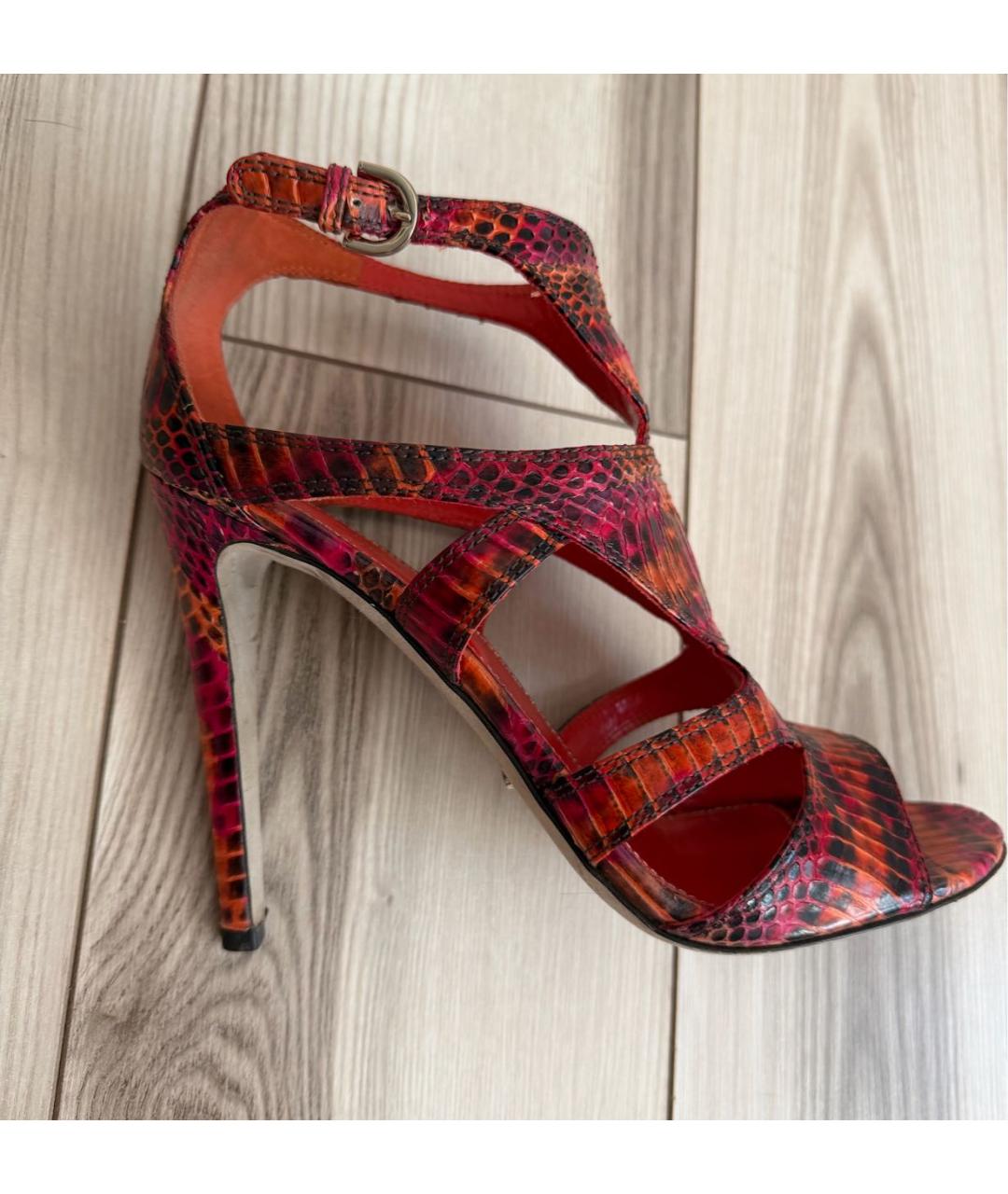 SERGIO ROSSI Мульти босоножки из экзотической кожи, фото 9