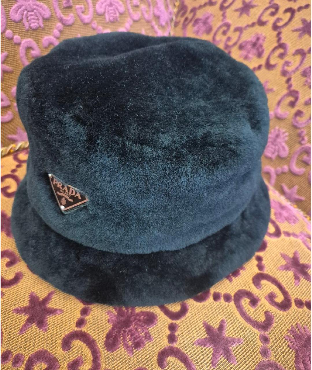 PRADA Черная шерстяная шапка, фото 2