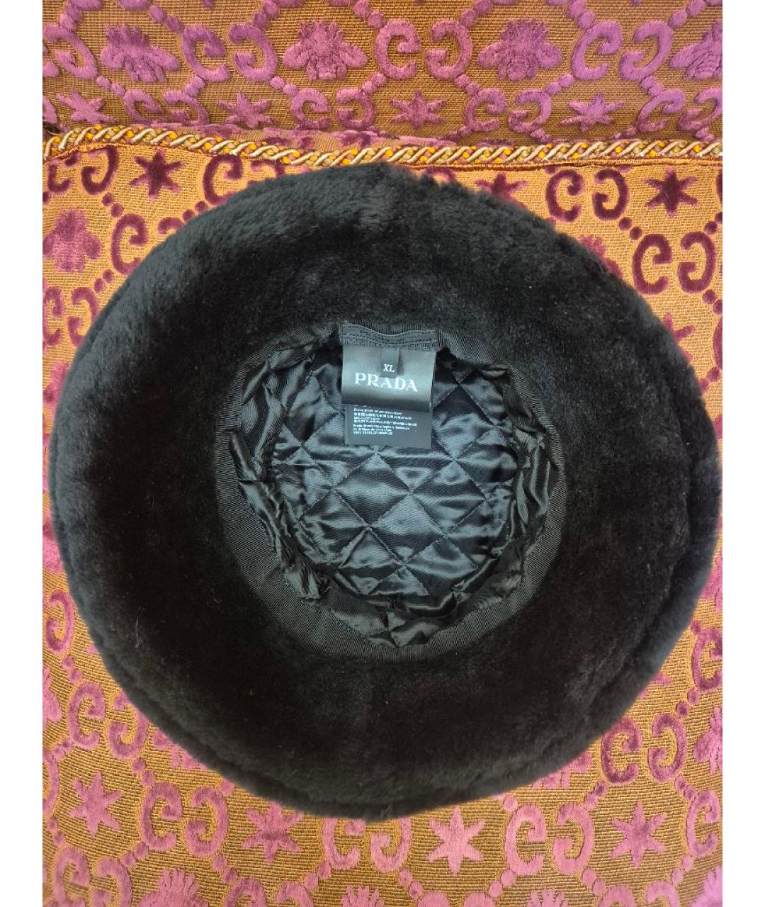 PRADA Черная шерстяная шапка, фото 5