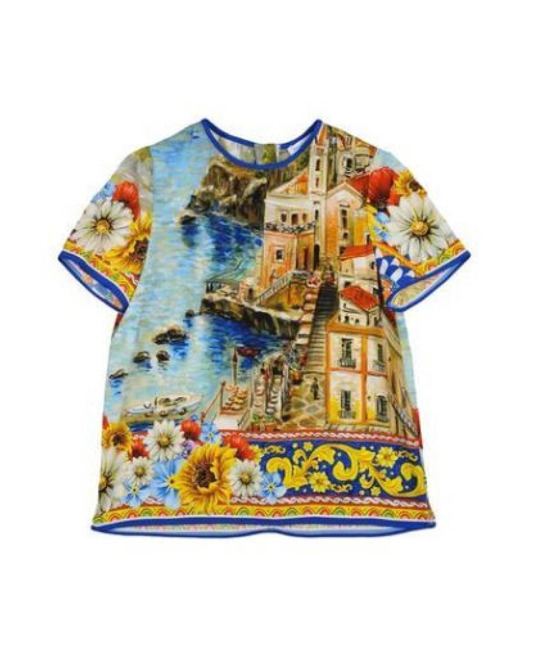 DOLCE & GABBANA KIDS Мульти шелковая рубашка/блузка, фото 8
