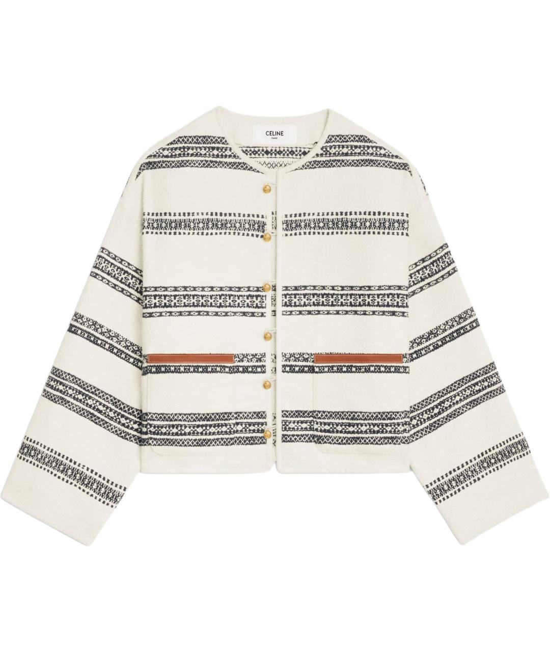 CELINE Бежевый твидовый кардиган, фото 1