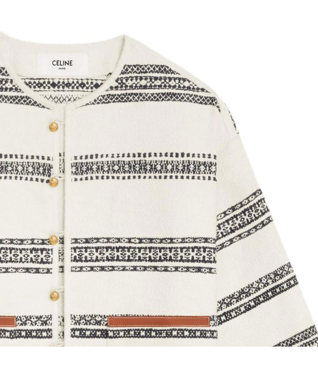 CELINE Бежевый твидовый кардиган, фото 4