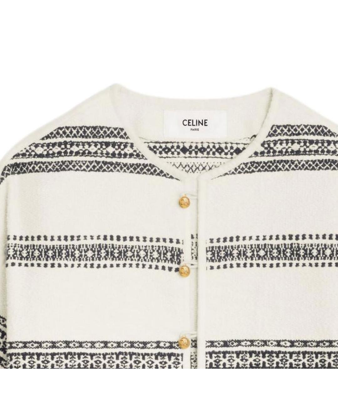 CELINE Бежевый твидовый кардиган, фото 3