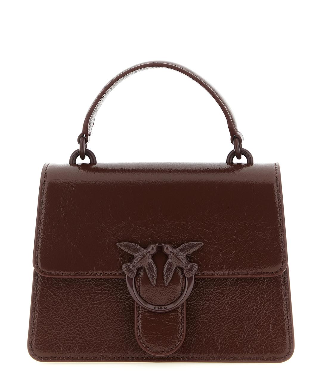 PINKO Бордовая кожаная сумка через плечо, фото 1