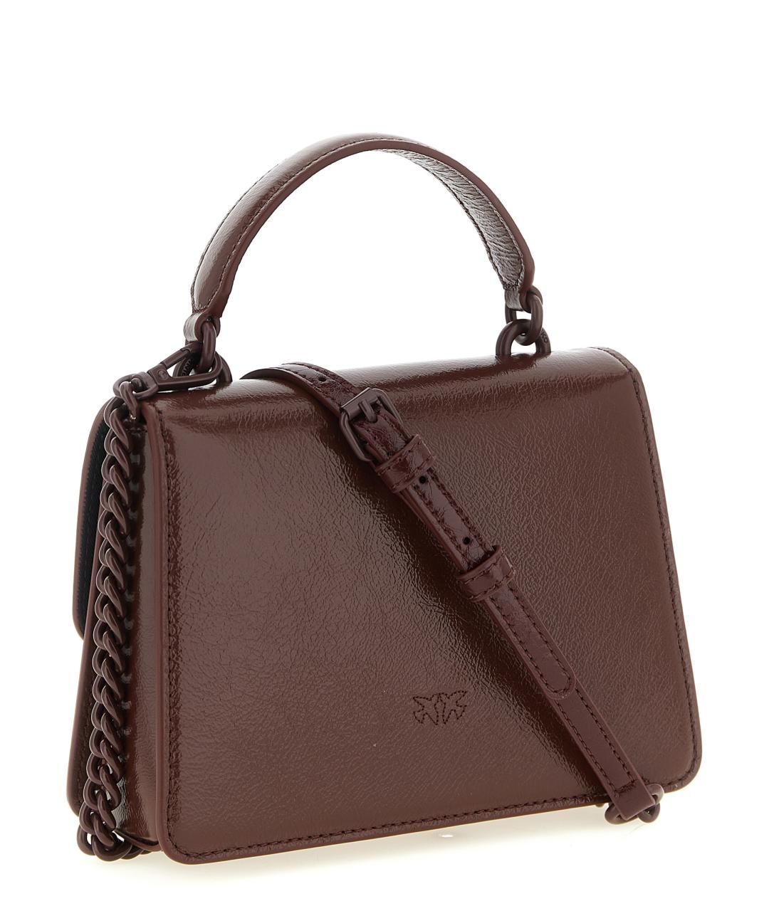 PINKO Бордовая кожаная сумка через плечо, фото 2