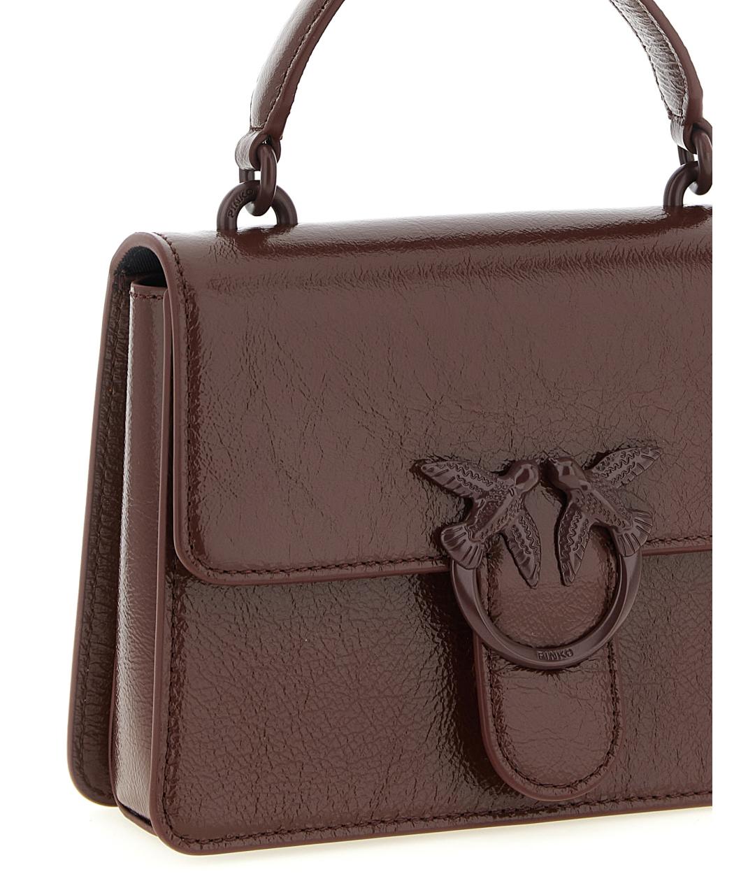 PINKO Бордовая кожаная сумка через плечо, фото 3