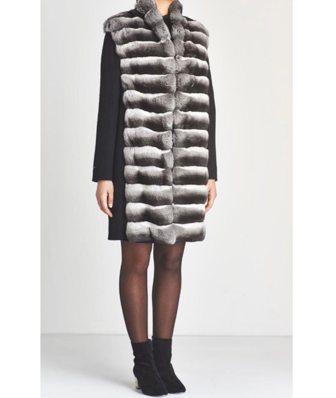 MANZONI 24 Черный меховой жилет, фото 2