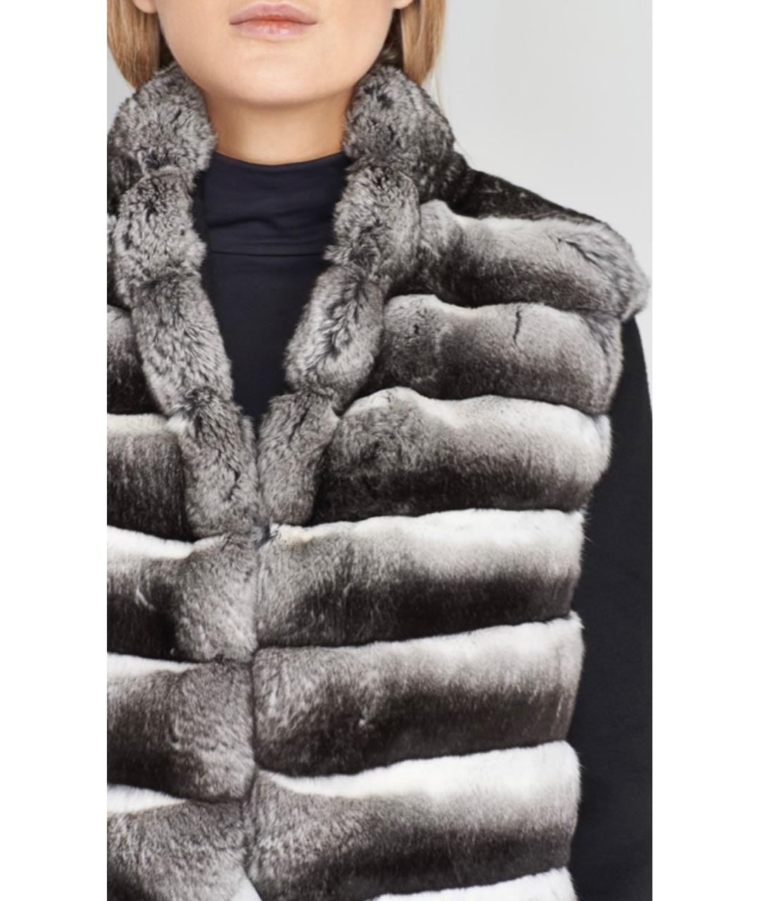 MANZONI 24 Черный меховой жилет, фото 4