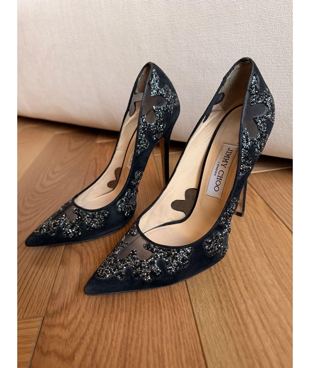 JIMMY CHOO Черные замшевые туфли, фото 2