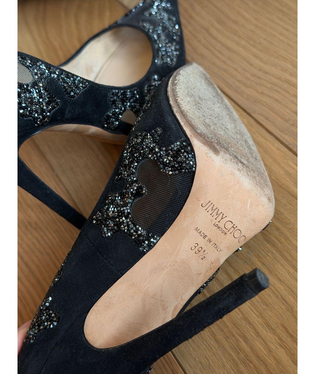 JIMMY CHOO Черные замшевые туфли, фото 5