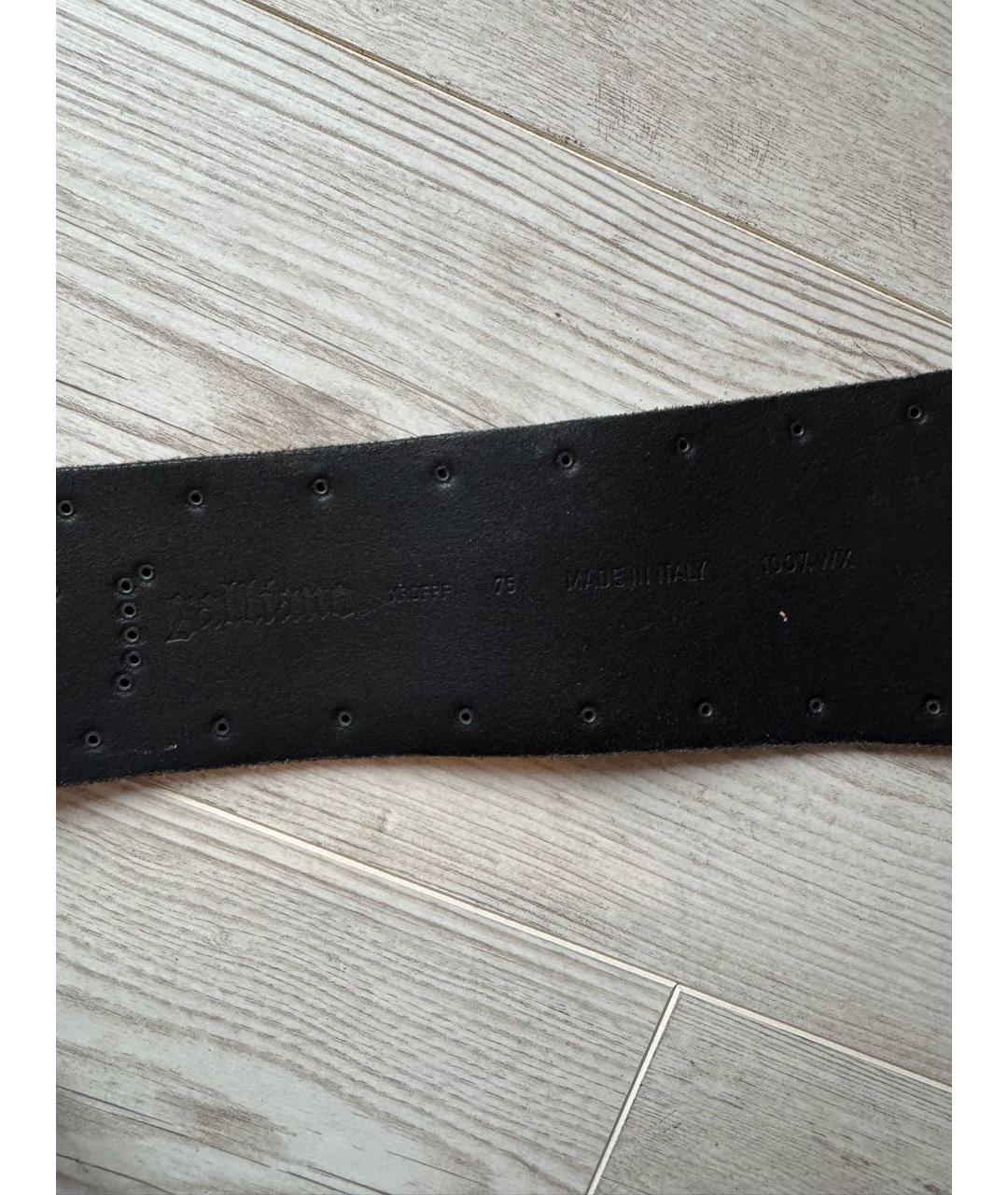 JOHN GALLIANO Темно-синий замшевый ремень, фото 3