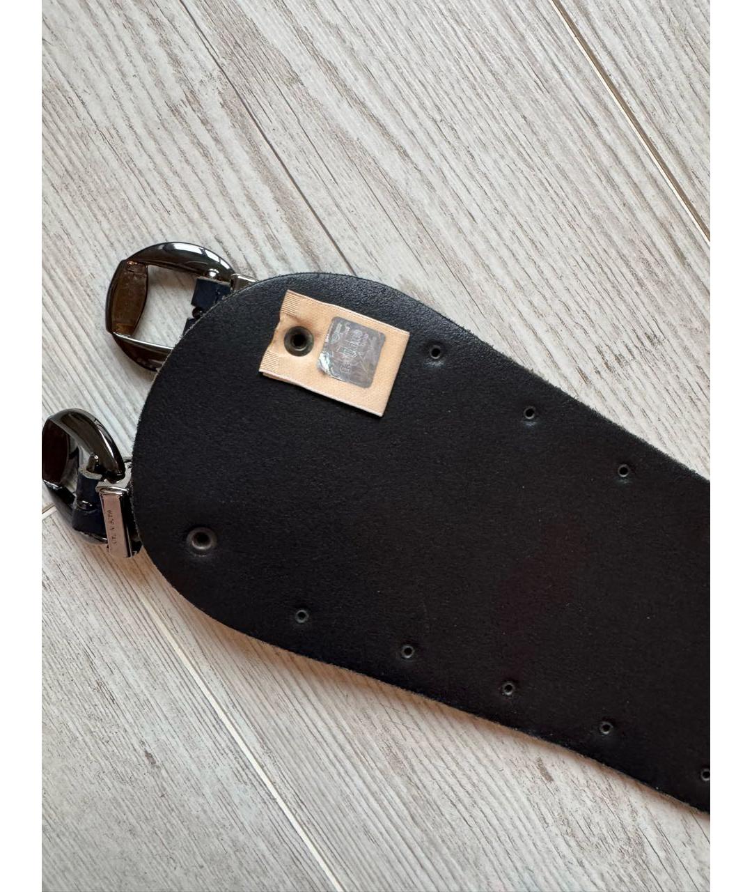 JOHN GALLIANO Темно-синий замшевый ремень, фото 5