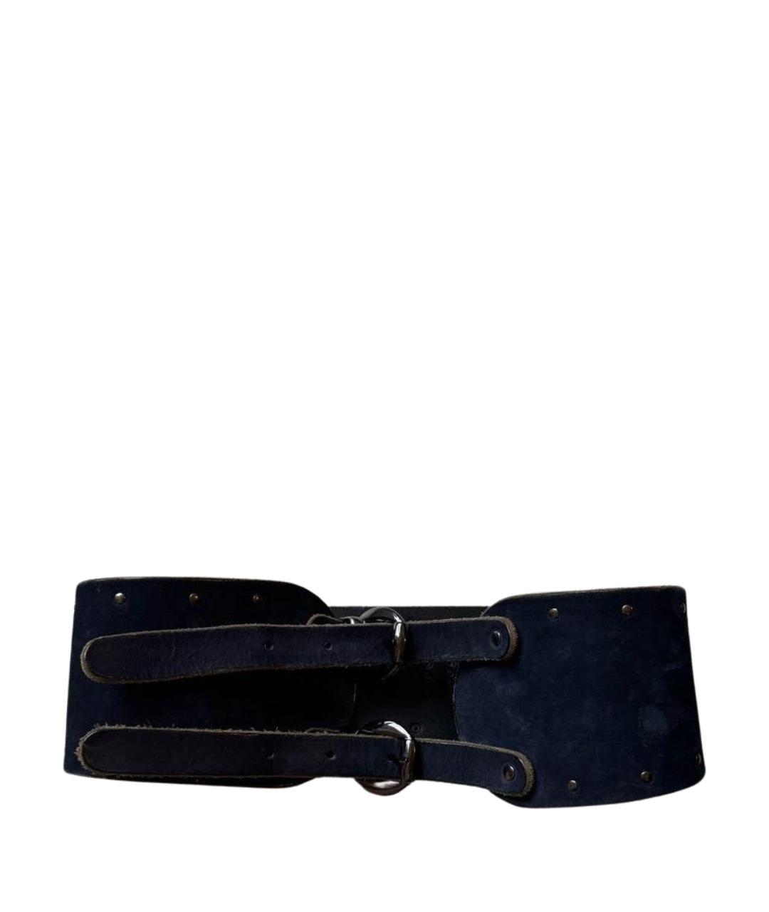 JOHN GALLIANO Темно-синий замшевый ремень, фото 1