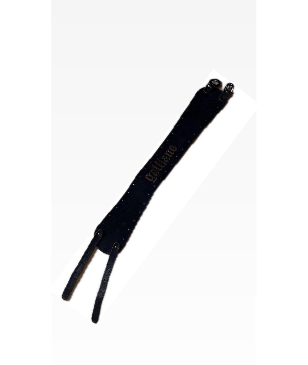 JOHN GALLIANO Темно-синий замшевый ремень, фото 6