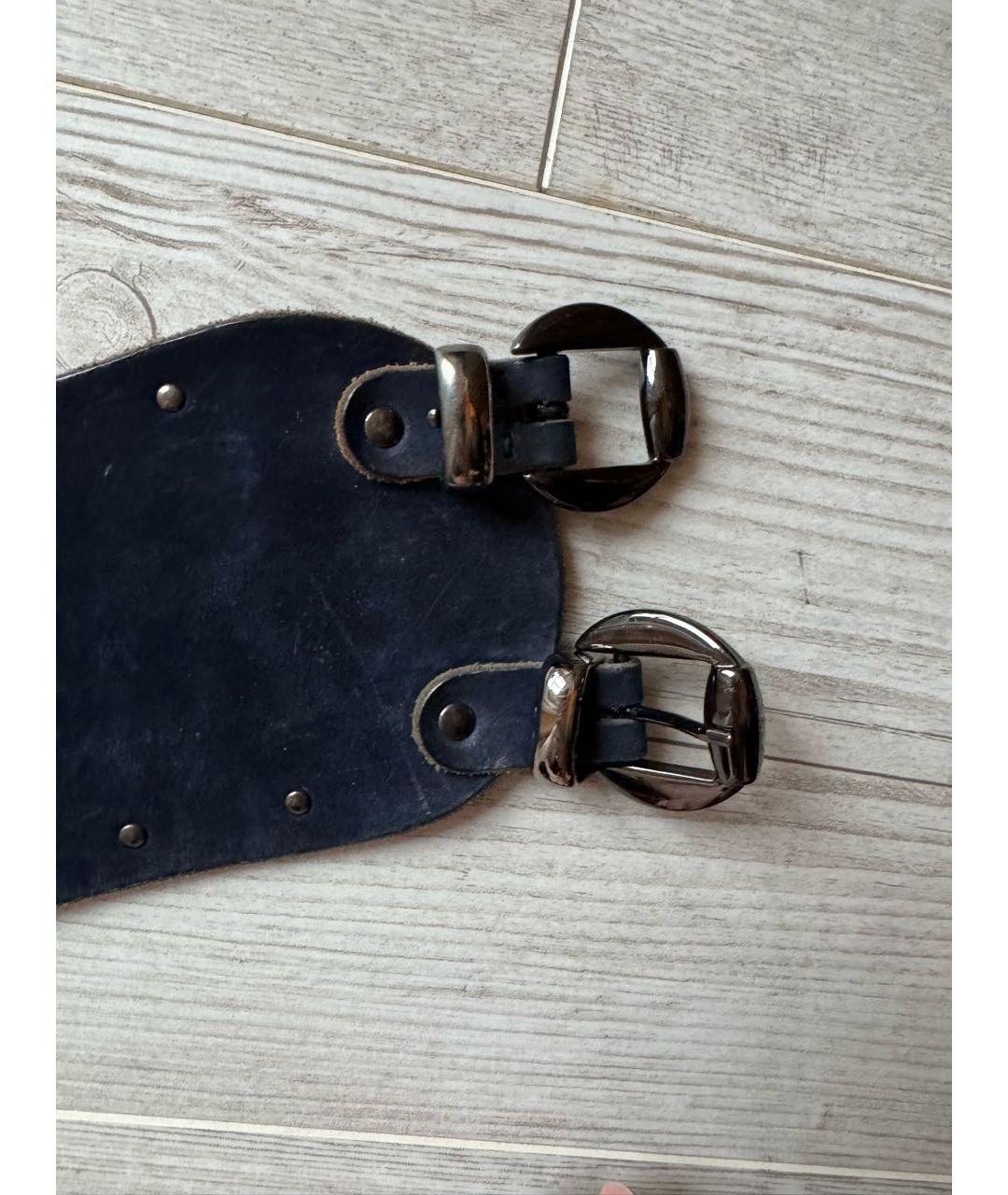 JOHN GALLIANO Темно-синий замшевый ремень, фото 7
