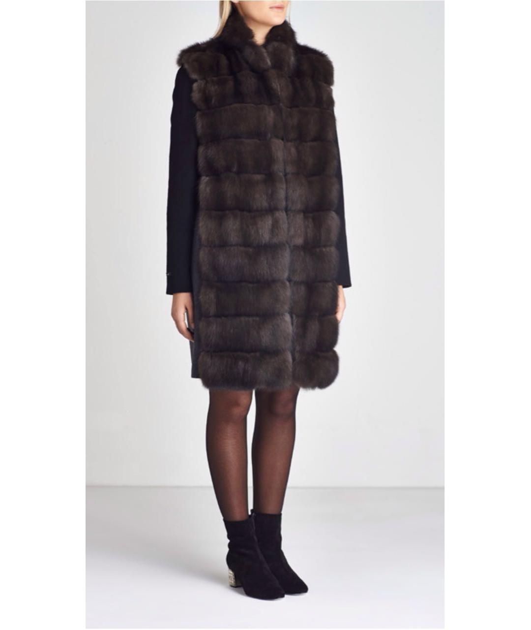 MANZONI 24 Черный меховой жилет, фото 2