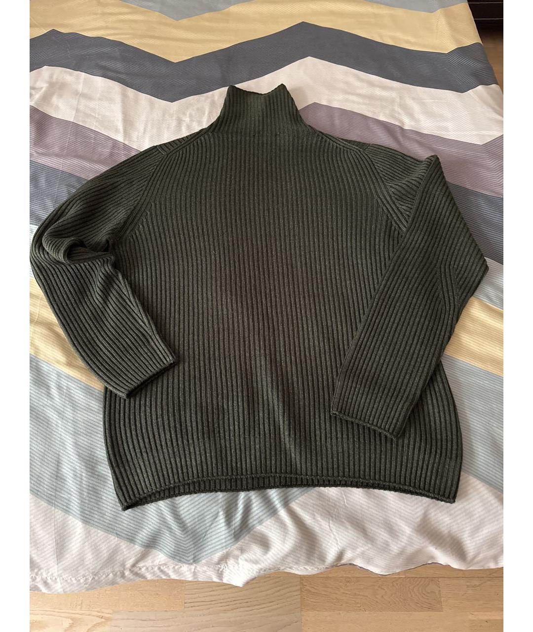 ALEXANDER MCQUEEN Зеленый шерстяной джемпер / свитер, фото 2