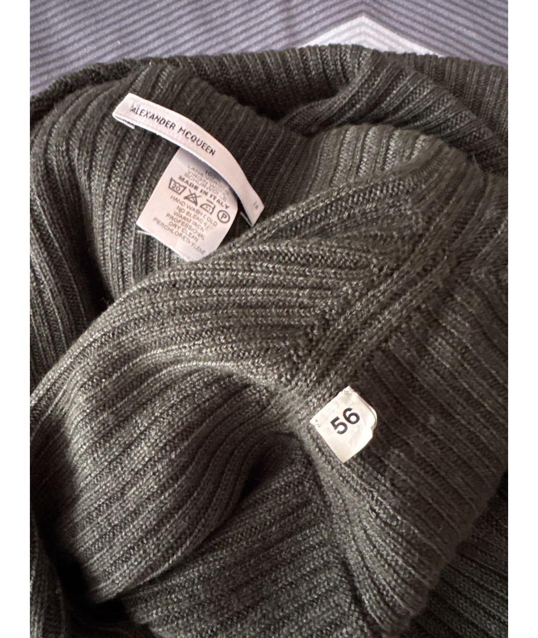 ALEXANDER MCQUEEN Зеленый шерстяной джемпер / свитер, фото 5