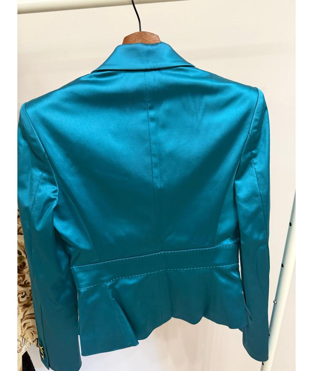 DOLCE&GABBANA Голубой шелковый жакет/пиджак, фото 2