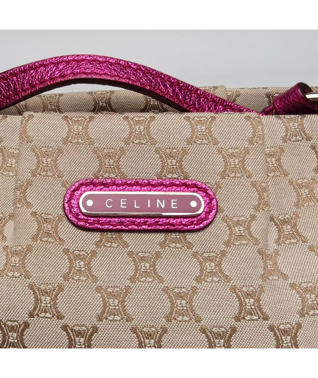 CELINE Бежевая тканевая сумка через плечо, фото 7