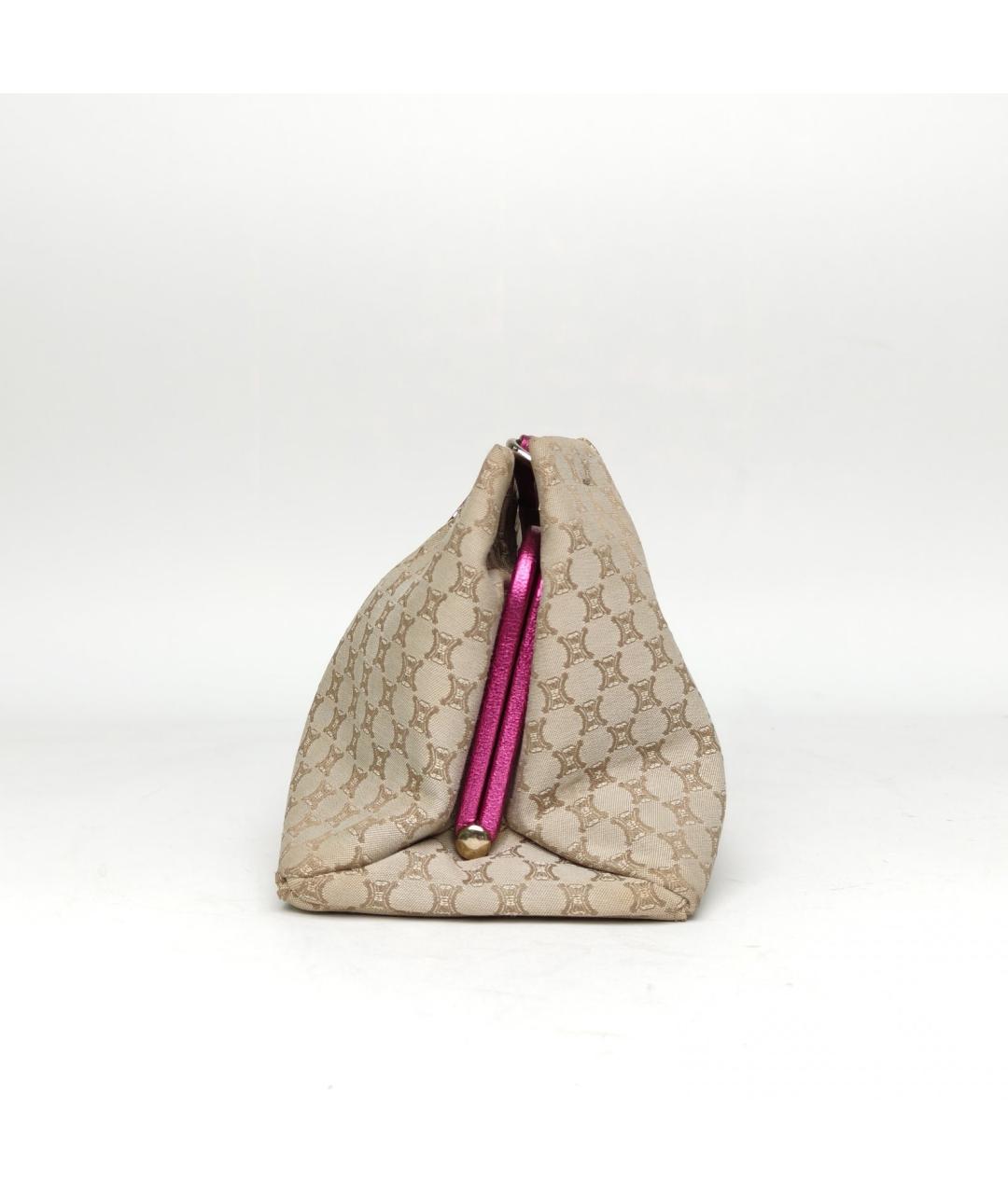 CELINE Бежевая тканевая сумка через плечо, фото 3