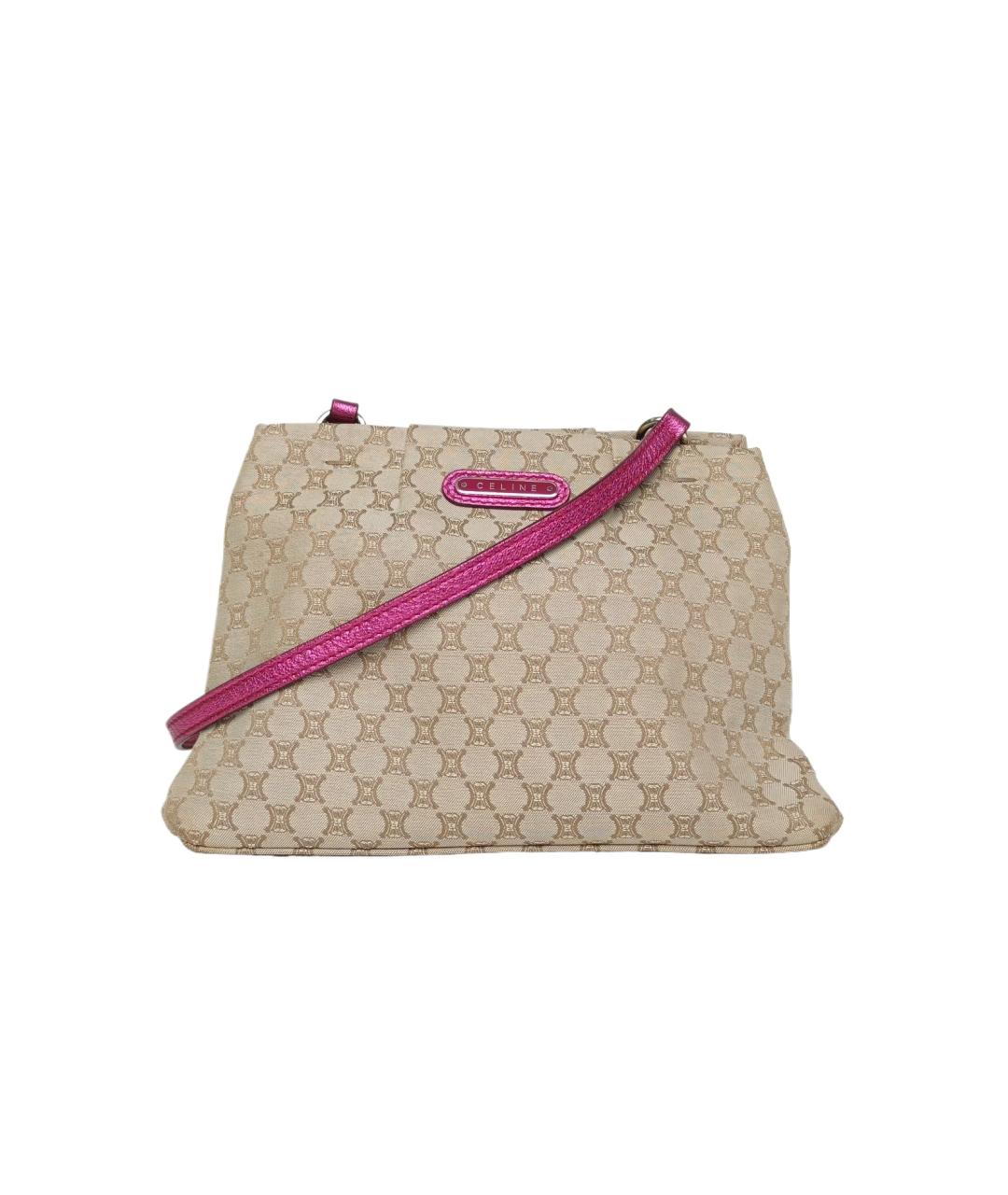 CELINE Бежевая тканевая сумка через плечо, фото 10
