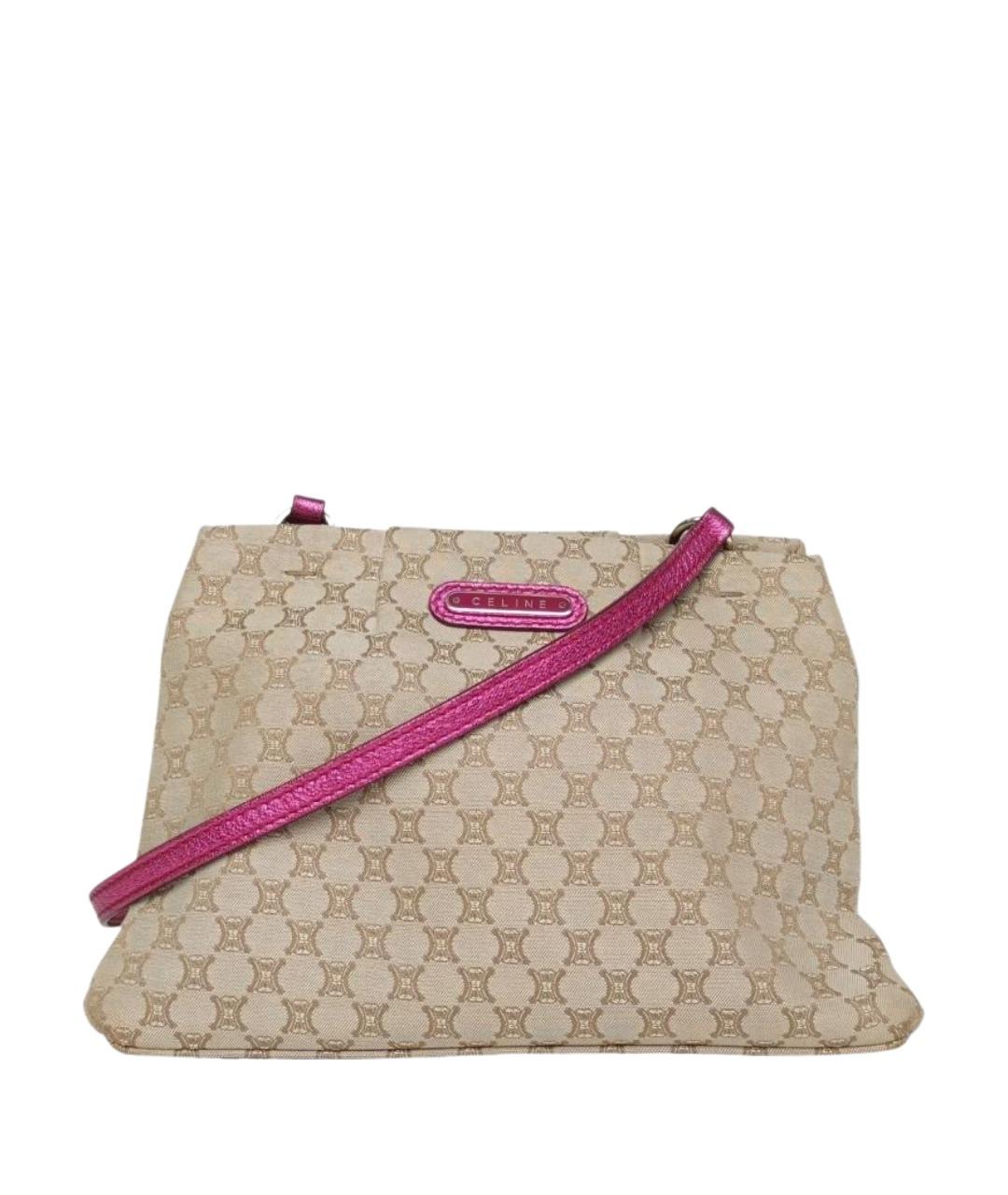 CELINE Бежевая тканевая сумка через плечо, фото 1