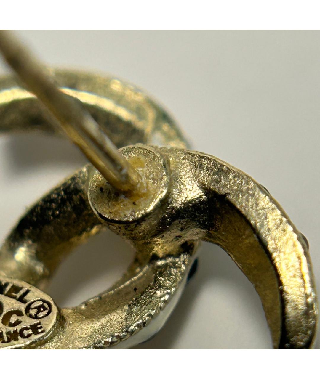 CHANEL Золотые металлические серьги, фото 8