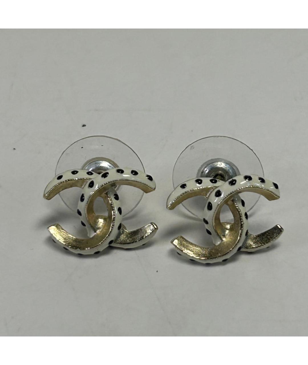 CHANEL Золотые металлические серьги, фото 7