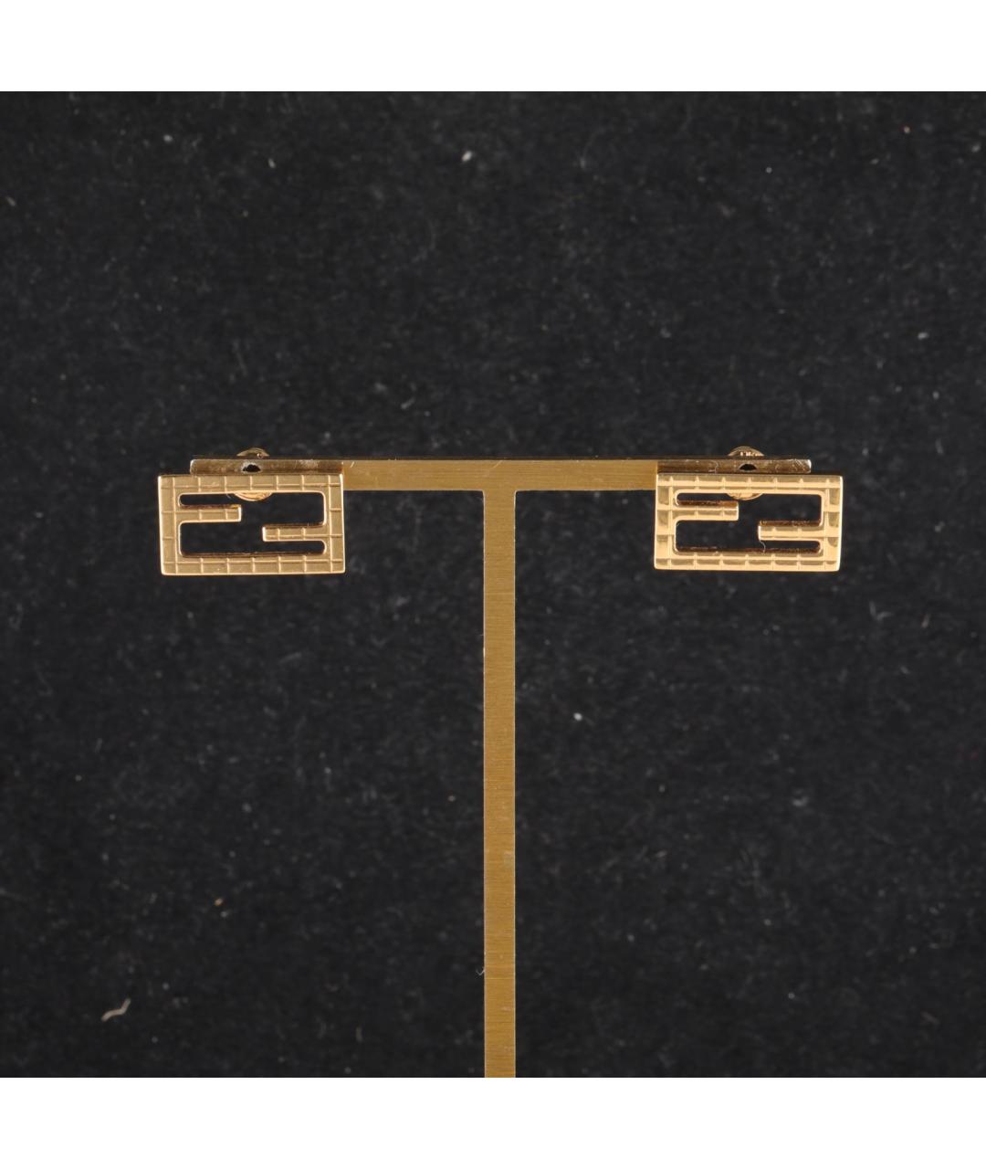 FENDI Золотые металлические серьги, фото 7