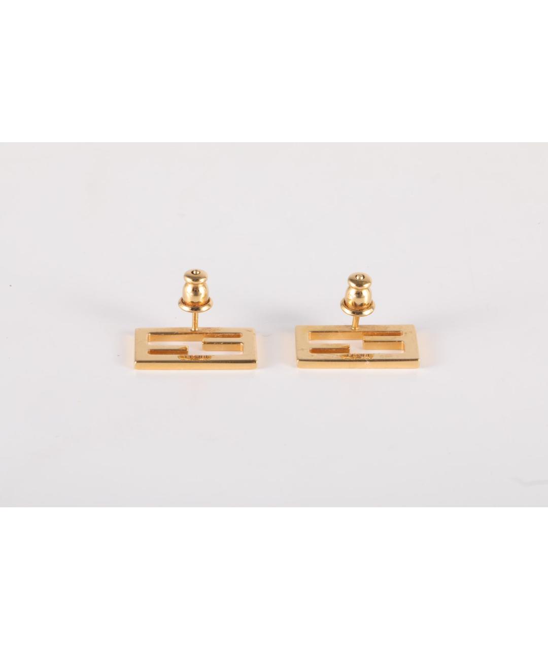 FENDI Золотые металлические серьги, фото 4