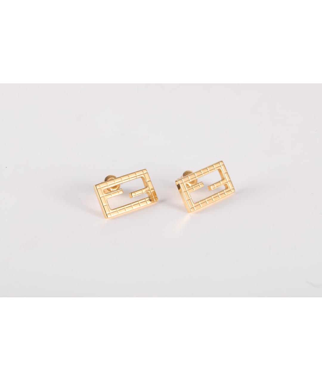 FENDI Золотые металлические серьги, фото 2