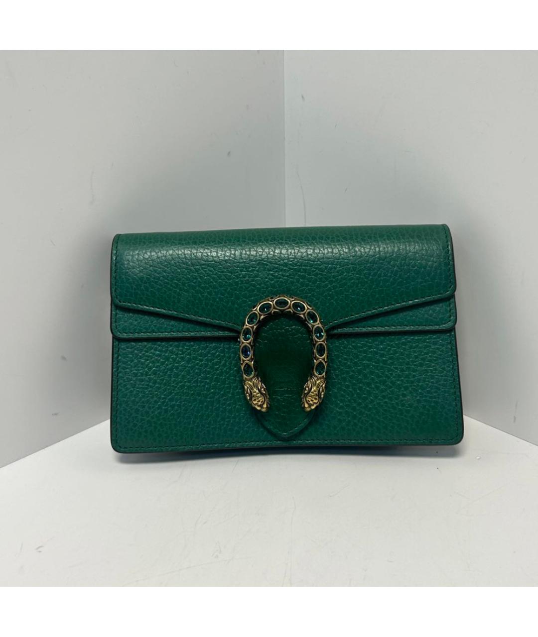 GUCCI Зеленая кожаная сумка через плечо, фото 6