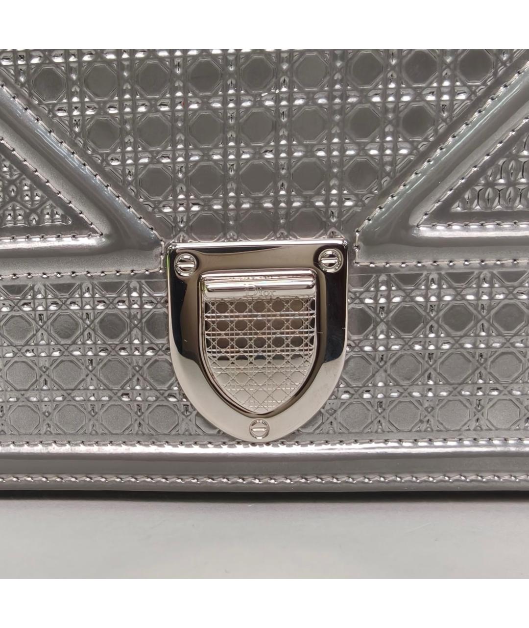 CHRISTIAN DIOR Серебряная кожаная сумка через плечо, фото 7
