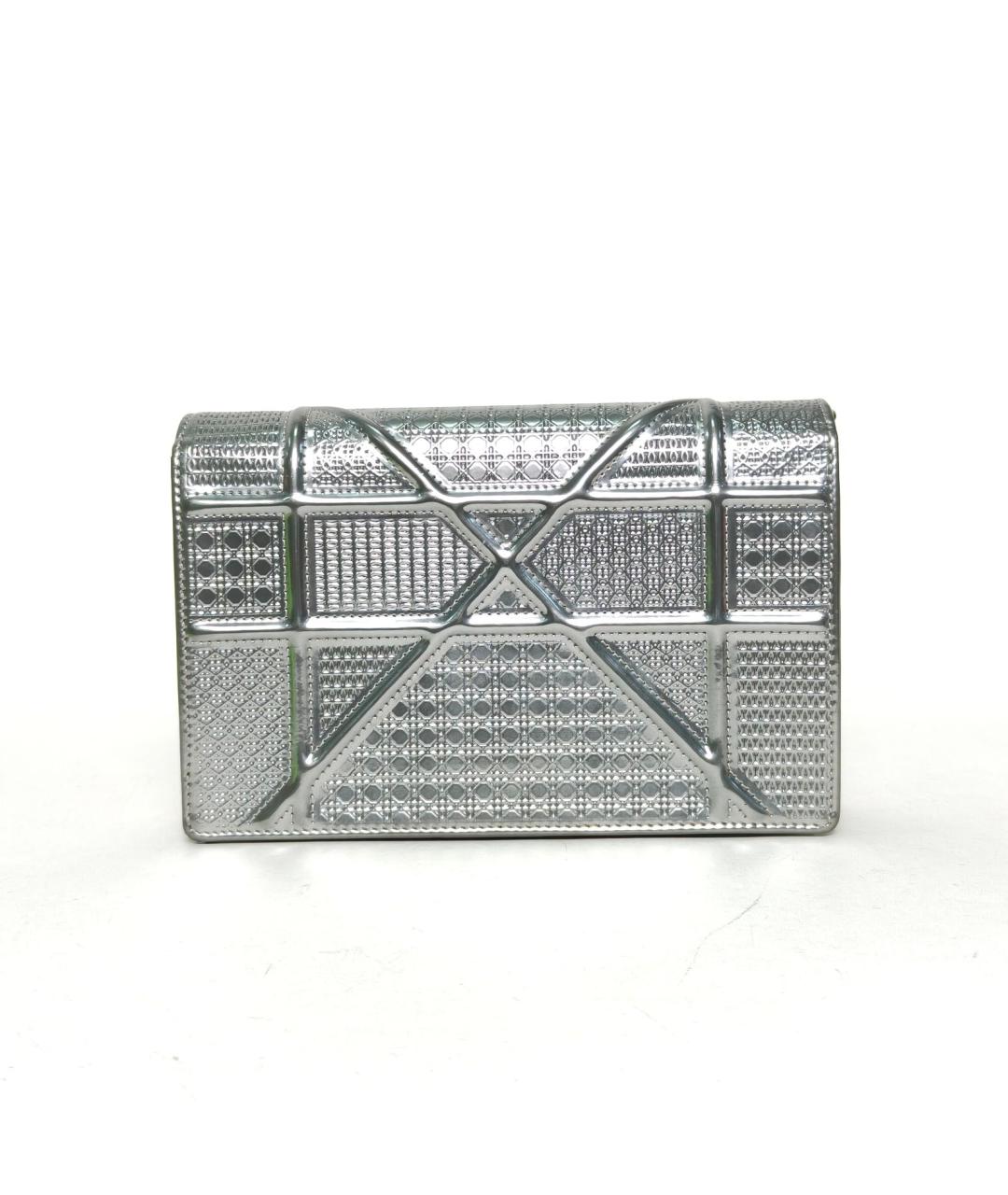 CHRISTIAN DIOR Серебряная кожаная сумка через плечо, фото 4