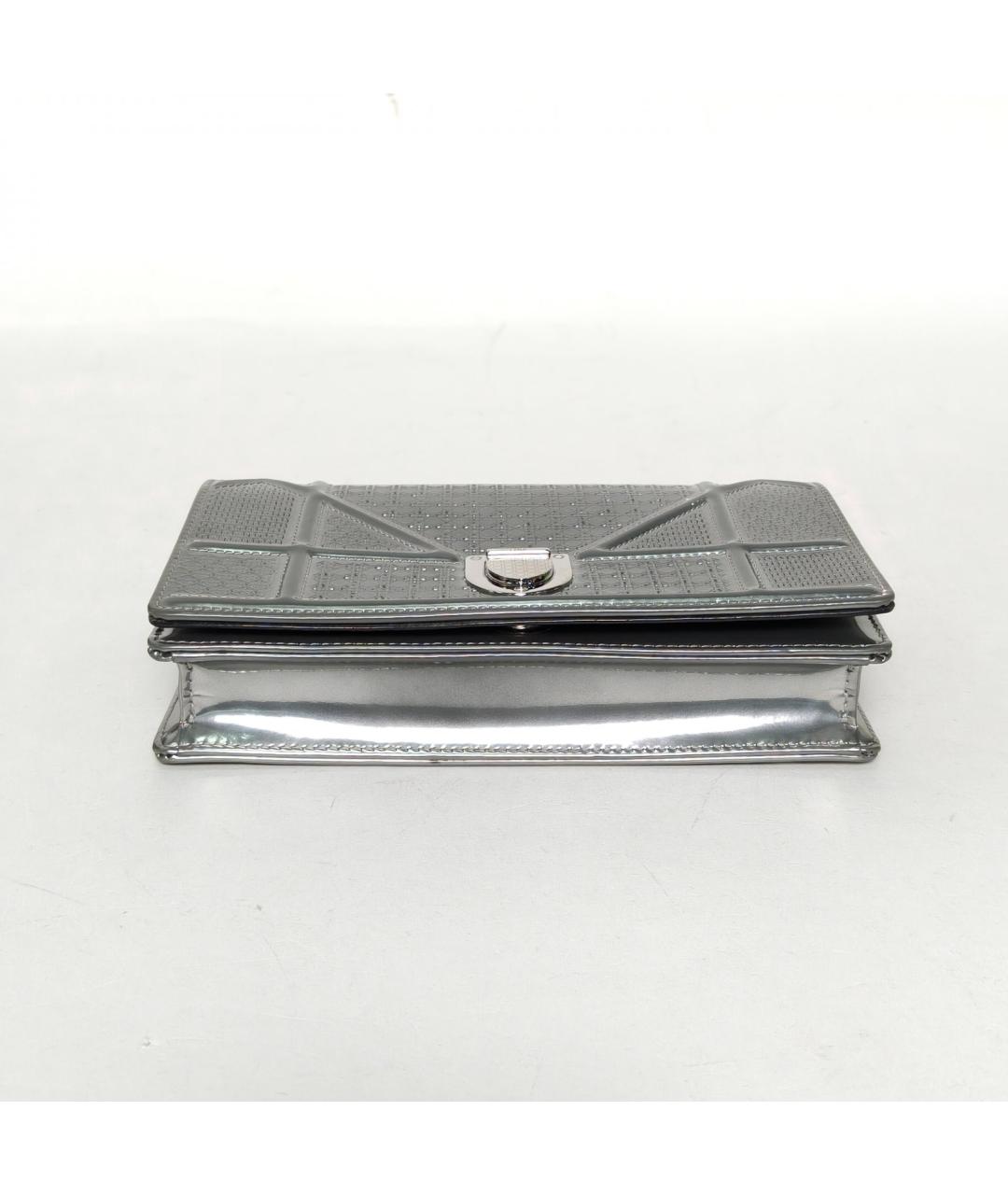 CHRISTIAN DIOR Серебряная кожаная сумка через плечо, фото 6