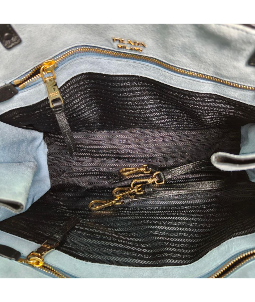 PRADA Черная кожаная сумка тоут, фото 7