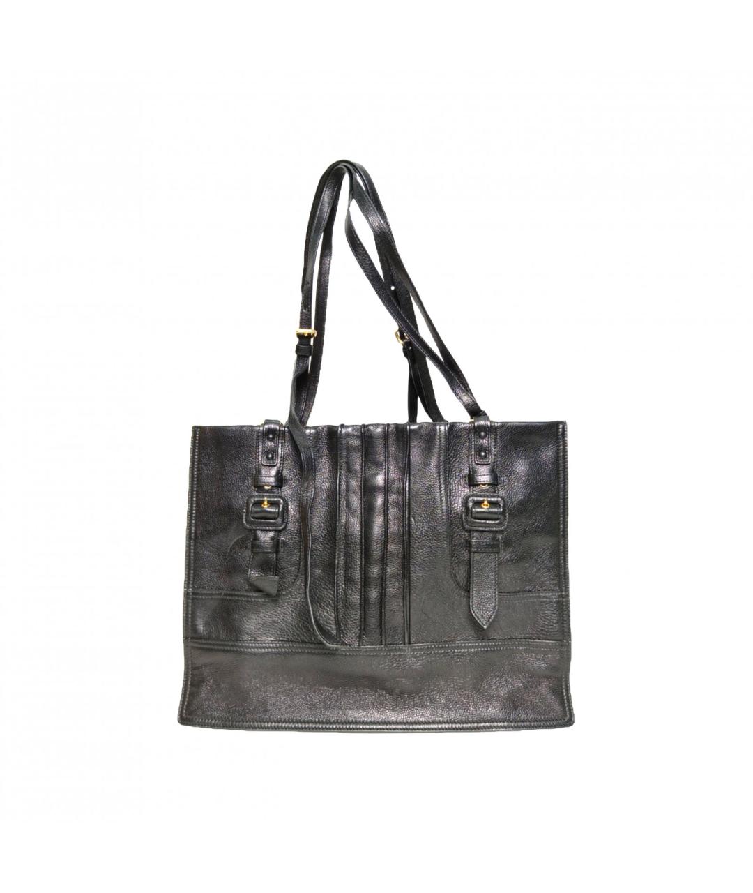 PRADA Черная кожаная сумка тоут, фото 4