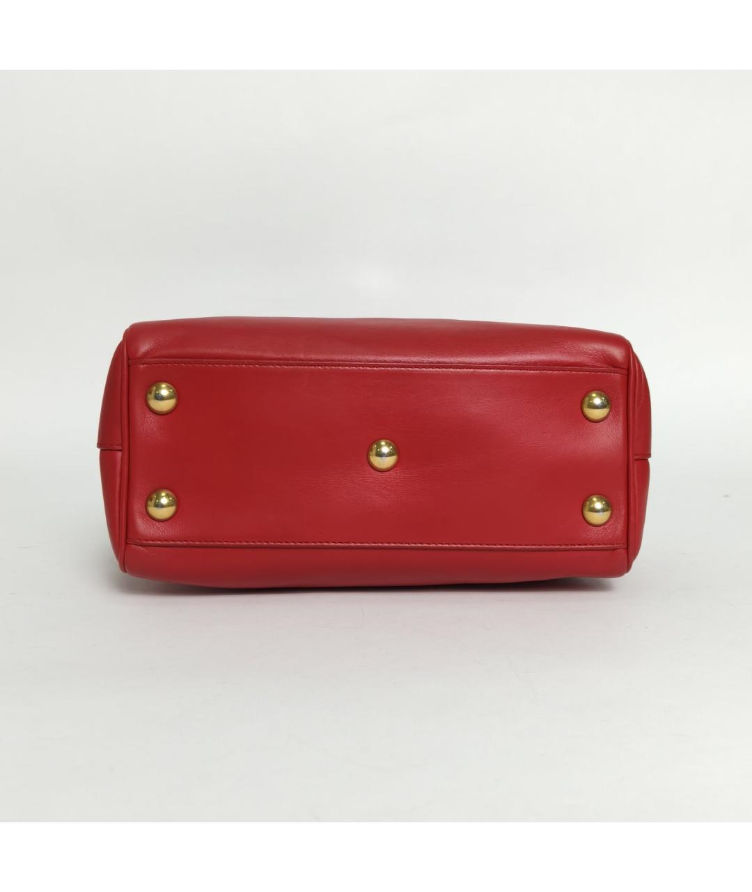 SAINT LAURENT Красная кожаная сумка с короткими ручками, фото 6