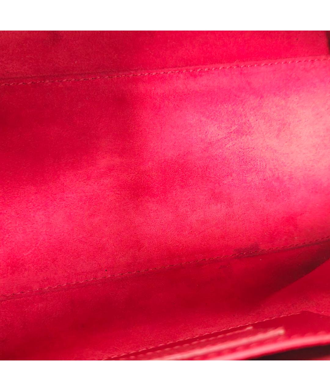 SAINT LAURENT Красная кожаная сумка с короткими ручками, фото 7