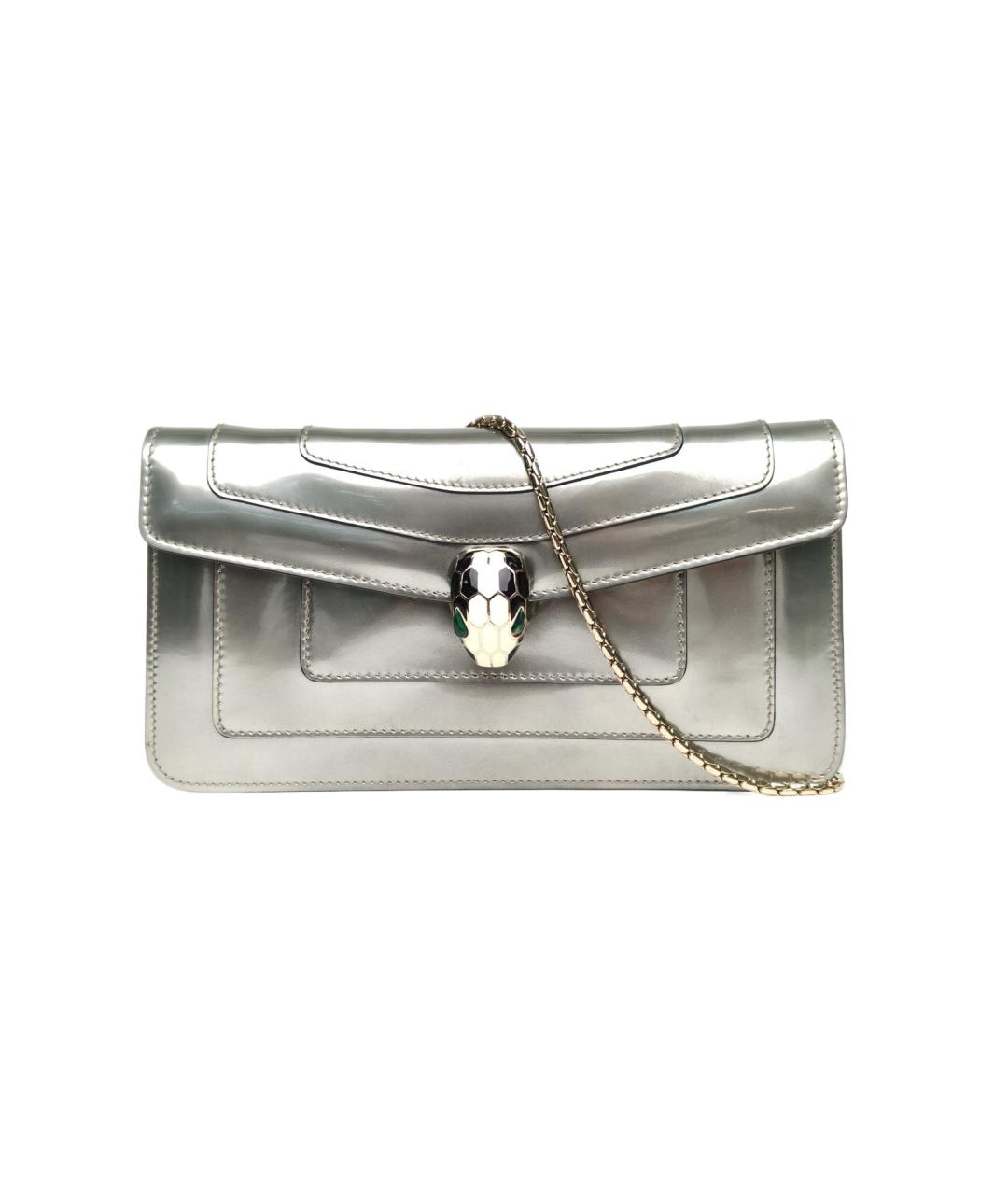 BVLGARI Серебряная кожаная сумка через плечо, фото 1