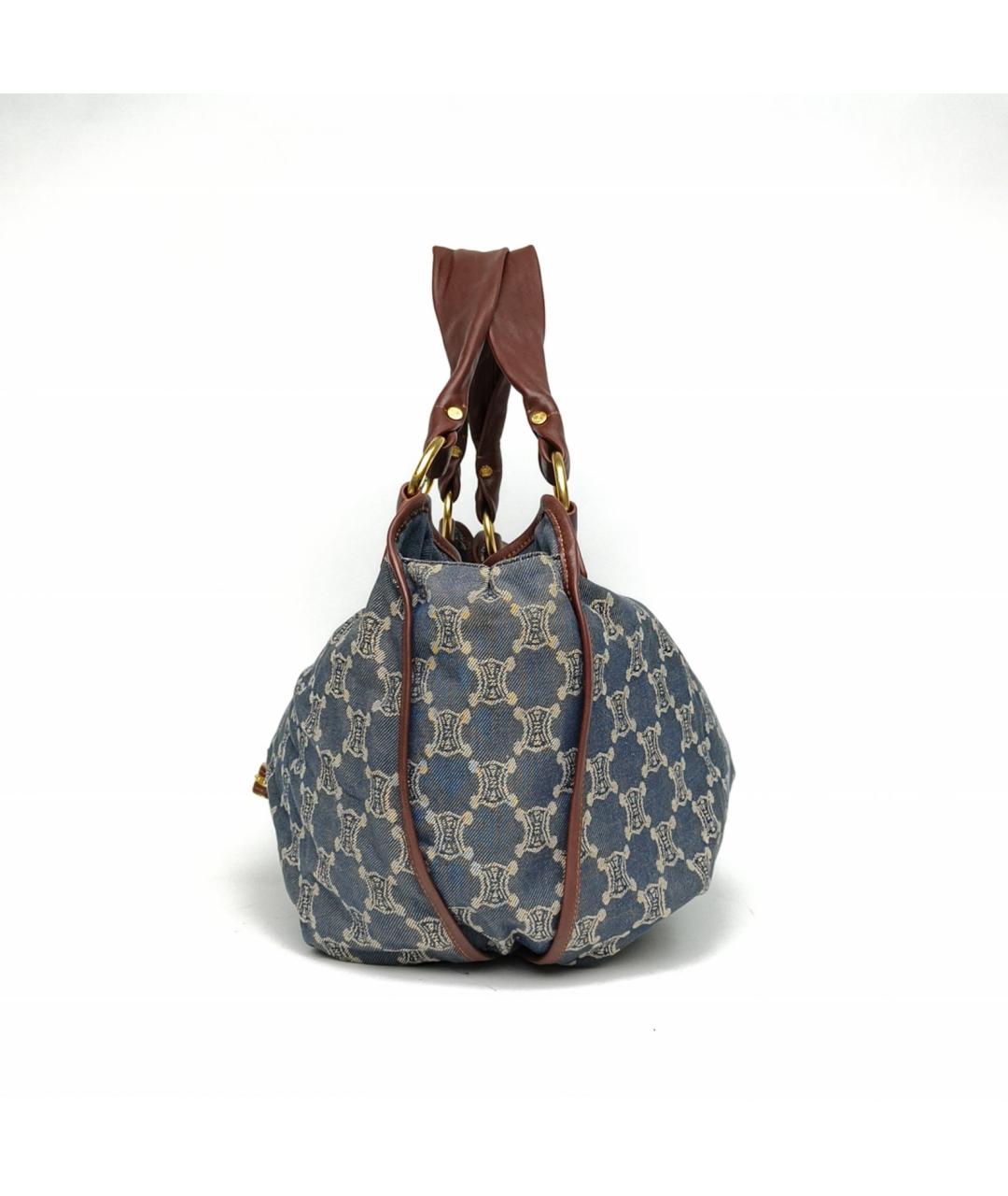 CELINE Синяя деним сумка с короткими ручками, фото 3