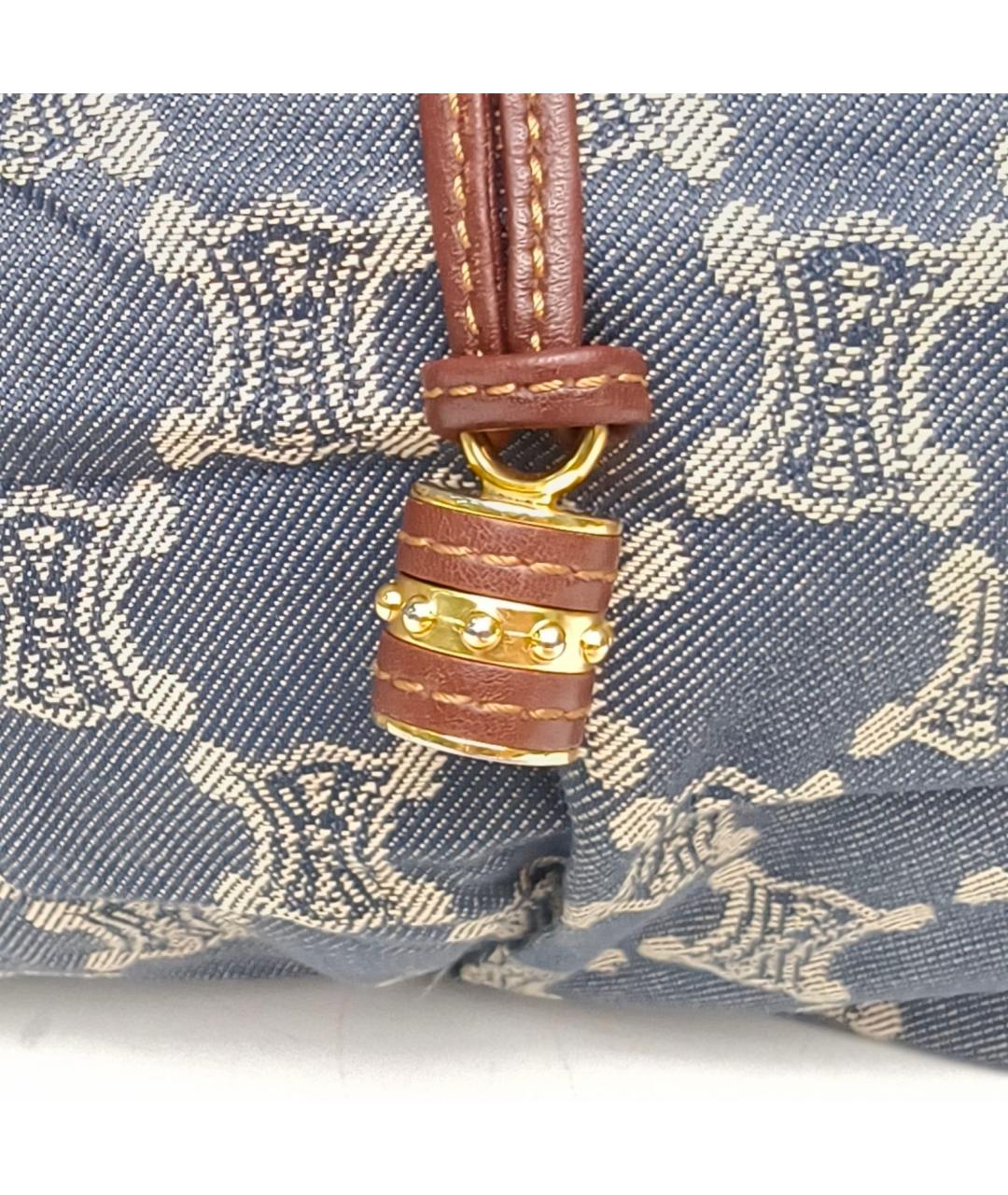 CELINE Синяя деним сумка с короткими ручками, фото 7